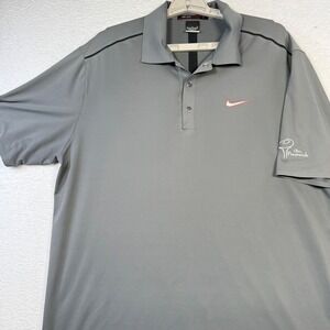 Nike Tiger Woods Collection Polo L Gray Dri-FIT Golf Shirt TW
